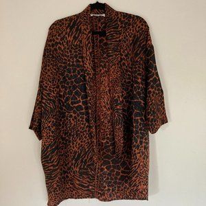 1980s "La Chemise" Kimono Style Leopard Coat